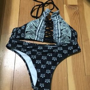 high neck bikini set!!
